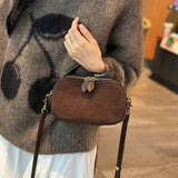 Purpdrank  Autumn Winter Women's Nubuck Leather Shoulder Bag Ladies  PU Leather Handbag Female Luxury Design suede commuting Crossbody Bag
