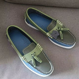 Purpdrank  Leather Docksides Classic Boat Shoes Mocassins Shoes Handmade Shoes Mens Casual Loafers Non-Slip Rubber Outsoles