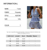 Purpdrank  Summer New Women's Sleeveless V-Neck Chest Tie Striped Lace Lace Casual Top Fashion Young Temperament
