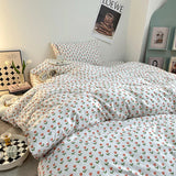 Purpdrank  Fresh Style Bedding Set 100% Cotton Bed Linen Set for Home постельное бельё набор Soft Duvet Cover Pillowcase with Bedsheets