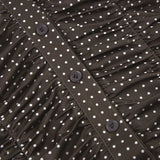 Purpdrank  American Retro Women T Shirts Brown Polka Dot Button Lace Up Slim Fit T-shirt Casual Street Short Sleeved Harajuku Tee