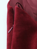 Purpdrank  Red Velvet Halter Short Dress Velvety V-Neck Fashion Sleeveless Elegant Waist Cinching French Dress Party Gown Women's Clothing