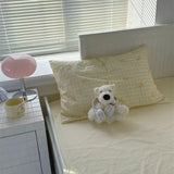 Purpdrank  Plaid Bow Knot Pillow Cover Korean Y2k Fashions Girlish Heart Blackpink Room Decor Sleeping Pillow Cover Bedroom Decoration Gift