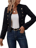 Purpdrank  Women's Autumn Winter 2025 Blazers Business Chic Button Decor Long Sleeve Open Front Regular Fit Blazers