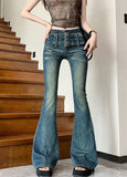 Purpdrank  Bell Bottom Trousers High Waist Shot Womens Flared Jeans South Korea Streetwear On Sale 2025 Quality R Xxl Denim Pants for Women
