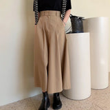 Purpdrank  2025 New Vintage Women's Straight Skirts Pockets Spring Summer High Waist Solid Loose Button A-line Skirts for Women