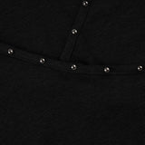 Purpdrank  American Retro V Neck Long Sleeve Slim All Match Solid Y2k Sexy Embroidered Flares T-Shirts