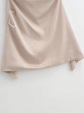 Purpdrank  Sexy Solid Satin Fish bone Corset Style Ruched Chest Strapless Dress Women Hem Asymmetrical Off Shoulder Tube top Party Robe