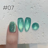 Purpdrank  6-Color 12ML Sea Blue Cat Eye Gel Nail Polish Adhesive Autumn Blue Glass Bead Cat Eye Nails Nail Art Nail Supplie