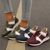 Purpdrank  Plus Size 44 Fashion Sports Shoes for Women Comfort Wedge Casual Shoes Outdoor Versatile Woman Anti Slip Lace Up Running Shoes