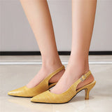 Purpdrank  Pointed Toe Summer Sandals Women's Mules and Slingback Shoes Female Large Size 45 47 Elegant Heels Party Office Shoes For Women