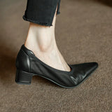 Purpdrank  New Fashion Genuine Leather Pumps for Women High-heeled Office Pumps Soft Leather Casual Shoes Woman Classic Pumps Heels