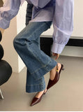 Purpdrank  Summer Pointed Toe Women Sandals Fashion Singbacks Mules Shoes Ladies Elegant Low Heel Stripper Party Sandalias