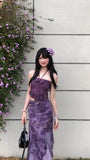 Purpdrank  Women‘s Off-Shoulder Lace Cami Summer Sleeveless Lace Trim Vest Top