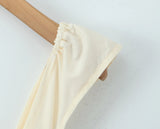 Purpdrank  Sexy Beigeyellow Corset Style Sleeveless Slow Chest Tank Dress Women Lacing up Bandage Back Swing Sleeveless Dresses Robe