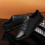 Purpdrank  Split Leather Men Casual Flats Vulcanized Shoes Classic Fashion Outdoor Man Walking Shoes Spring Summer Sneakers Tenis Masculino