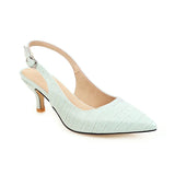 Purpdrank  Pointed Toe Summer Sandals Women's Mules and Slingback Shoes Female Large Size 45 47 Elegant Heels Party Office Shoes For Women