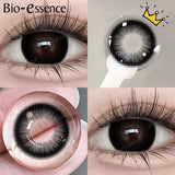 Purpdrank  1Pair Black Lenses Korean Lenses Colored Contact Lenses Myopia Lenses Black Eye Lenses with Degree High Quality