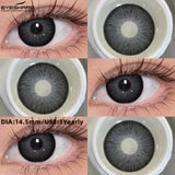 Purpdrank  1 Pair Fashion Colored Contact Lenses Popular Natural Gray Brown Beauty Pupils Black Eyes Lens Yearly Blue Eyes Contact