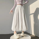Purpdrank  Gigh Quality Spring Summer Vintage Cargo Bud Women's Skirts High Waist Solid Casual A-line Skirts Pockets Female Faldas