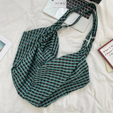 Purpdrank  Colorful Plaid Shoulder Bags for Women Large Capacity Portable Ladies Tote Underarm Bag Travel Outdoor Female Casual Handbags