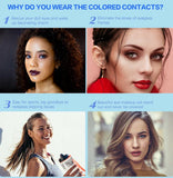 Purpdrank  1 Pair Colored Contact Lenses Pink Contact Lenses Purple Fashion Makeup Contact Lenses Eye Cosplay Lenses Yearly Use