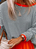 Purpdrank  Women's Sweaters Autumn Winter Fashion Comfortable 2025 Stripes Casual Long Sleeve Round Neck Daily Sweaters