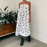 Purpdrank  Y2k Polka Dot Maxi Dress Vintage Spaghetti Strap Loose Fit Midi Dress Boho Beach Long Dresses Sundress for Women Going Out