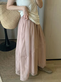 Purpdrank  Summer High Waist Organza Women's A-line Skirts 2025 New Solid Korean Fashionable Casual Loose Umbrella Skirts Female