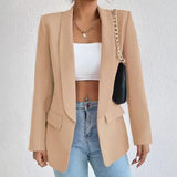 Purpdrank  Spring Blazers Women Turn-down Collar Office Lady Slim Outerwear Elegant Long Sleeve Solid Chic Jackets Women's Blazers