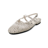 Purpdrank   New Fashion Style Low Heels Bottom Sandals Breathable Woven Toe Cover Holiday Vacation Retro Roman Shoes Women Ankle Strap