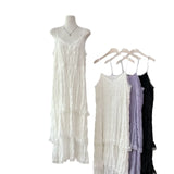 Purpdrank  White French Style Strapless Dress Women's Spring Summer Beach Vacation Short Size 150 Cake Skirt XS 145 Polyester Fiber