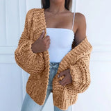 Purpdrank  Luxury Knitted Cardigan Women Lazy Sweater New V-neck Long Sleeve Cardigan Autumn Knit Coat Fashion Winter Warm Outerwear Solid