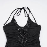 Purpdrank  Party Clubwear Hollow Out Playsuits Sexy Slim Hollow Out Halter Backless Sleeveless Rompers Women Summer Fashion Streetwear