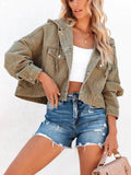 Purpdrank  Fashion New Jackets for Women Hooded Denim Jacket Women Vintage Jean Coats Casual Long Sleeve Top Clothes Women Streetwear