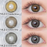 Purpdrank  Iris Color Contact Lenses Vanilla Brown & Choco Gray Inspired Circle Lenses 1 Pair 6 Months