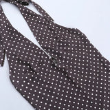 Purpdrank  Women's Sexy Polka Dot Halter Neck Bodycon Mini Dress Ruffle Hem Asymmetrical Party Dress