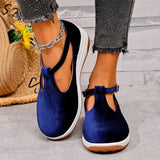 Purpdrank  New Spring Flat Women's Casual Shoes Round Toe Anti-slip Platform Shoes  Breathable Buckle Sneakers
