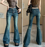 Purpdrank  Bell Bottom Trousers High Waist Shot Womens Flared Jeans South Korea Streetwear On Sale 2025 Quality R Xxl Denim Pants for Women
