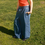 Purpdrank  Harajuku Y2k Washed Denim Pants 2000s 90s Vintage Cyber Grunge Wide Leg Jeans Preppy Teen Girl Loose Fit Baggy Trousers Pockets