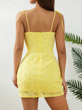 Purpdrank  Women's Trend Mini Bodycon Dress Cutout Floral Plaid Patchwork Sling Dress Summer Tie-Up Sleeveless  Spaghetti Straps Dress