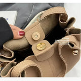 Purpdrank  High Quality Solid PU Bucket Shoulder Soft Crossbody Bags Korean High-end Design Large Capacity Women's Handbags