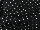Purpdrank  Summer Vintage Black with White Polka Dot Print Laple Short Puff Sleeve Shirt Women Slim Waist Elastic Back Blouse Tank Top