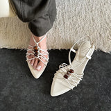 Purpdrank   New Fashion Cow Leather Concise Summer Shoes Stiletto Heels Slingback Dating Casual Elegant Party Modern Women Sandals