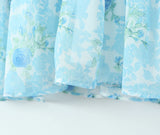 Purpdrank  Retro French style Contrast Color Flower Print V neck Mini Dress Sexy Short Flying Sleeve Ruffles Hem Slim Waist Robe