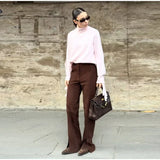 Purpdrank  Chic Knitted Glove Sweater Women Casual Solid Full Sleeve Holes Stand Collar Loose Sweaters Female Fashion Lady Outwears
