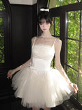 Purpdrank  Fairy Bow Mini Dress Women Birthday Party Prom Mesh Dresses Summer Korean Fashion Spaghetti Strap Bodycon Design Vestidos