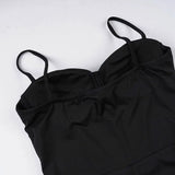 Purpdrank  Sexy Spaghetti Strap Jumpsuit Women Sexy Solid Sleeveless Padded Cup Slim Waist Stretch Micro-Flare Pants One Piece Romper