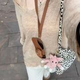 Purpdrank  Women's Oatmeal Color Lazy Style See-Through Sunscreen Blouse Early Spring Versatile Anti-Exposure Two-Piece Set Top