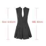 Autumn Women Sleeveless Dress Casual A Line corset dress Office Lady sexy Blazer Dress Fashion Women's Clothing